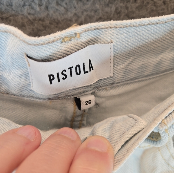 Pistola Cassie Super High Rise Straight Leg Jeans Sz 26x29.5 Super Distressed - Picture 16 of 16